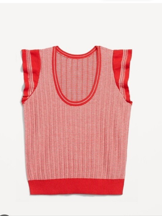 Old Navy Sweaters - Old Navy Xxl Flutter-Sleeve Sweater Tank Vest Coral Brand New